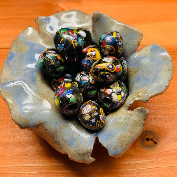 Large Hole Millefiori DIY Assorted Hand Painted Porcelain Beads (Lot of 10) - Picture 7 of 9